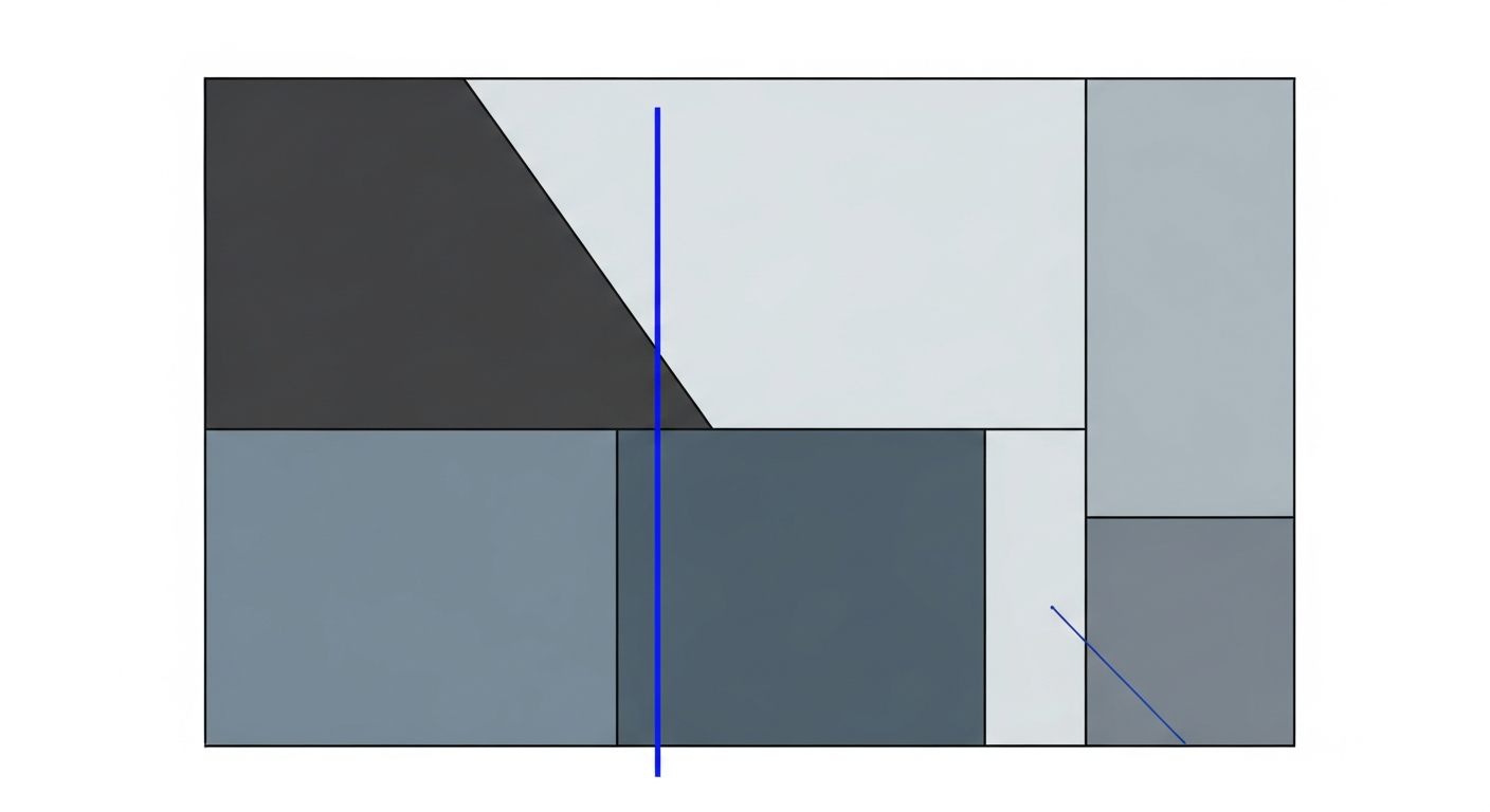 Abstract intersecting planes dividing a field into regions